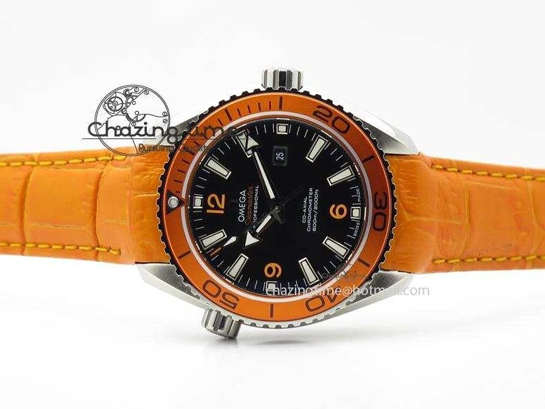 0108 Reliable Planet Ocean Professional SS V6F 37mm Ladies Orange Bezel On Orange Leather Strap A 8255